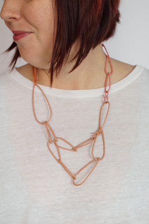 Modular Necklace in Dusty Rose, Desert Coral, and Light Raspberry