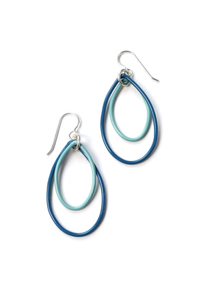 Nellie earrings in Azure Blue and Faded Teal
