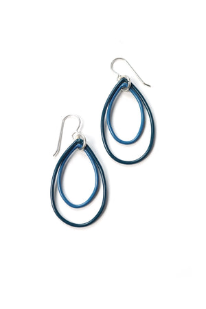 Nellie earrings in Deep Ocean and Azure Blue