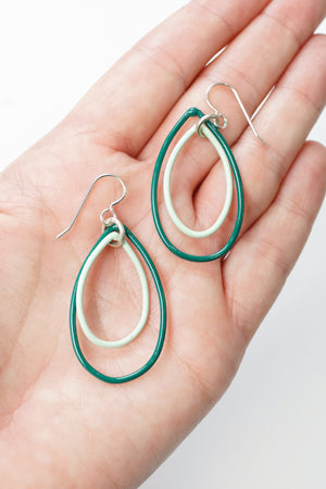 Nellie earrings in Emerald Green and Soft Mint