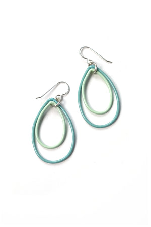 Nellie earrings in Faded Teal and Soft Mint