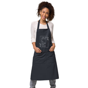 I am an artist and my work has value apron