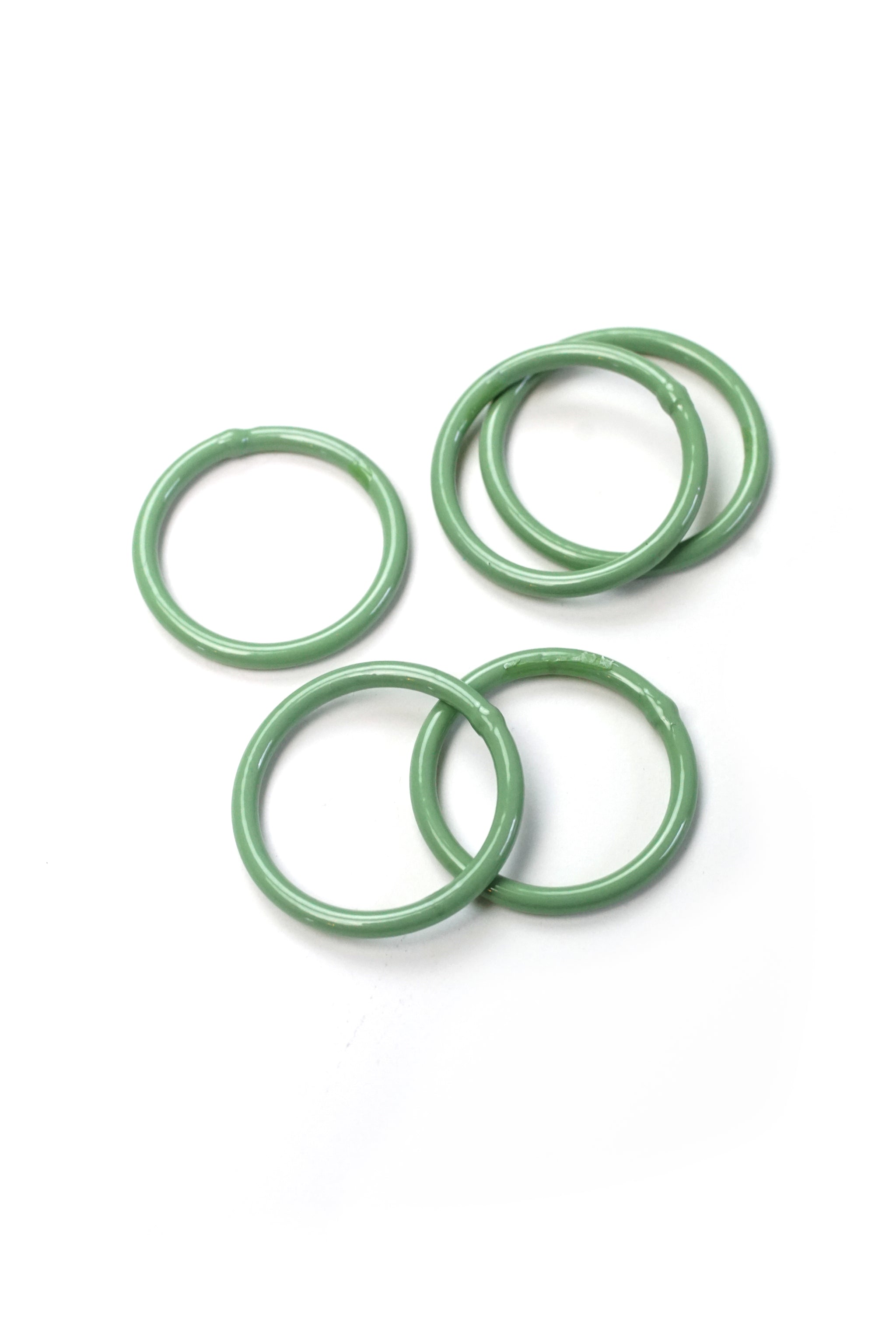 Light Green Stacking Rings, Midi Rings - megan auman