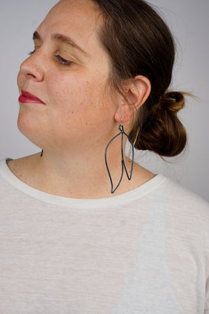 Petale Statement Earrings in Deep Ocean - sample sale