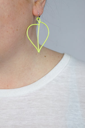 Petite Pothos Earrings in Neon Chartreuse