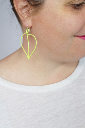 Petite Pothos Earrings in Neon Chartreuse