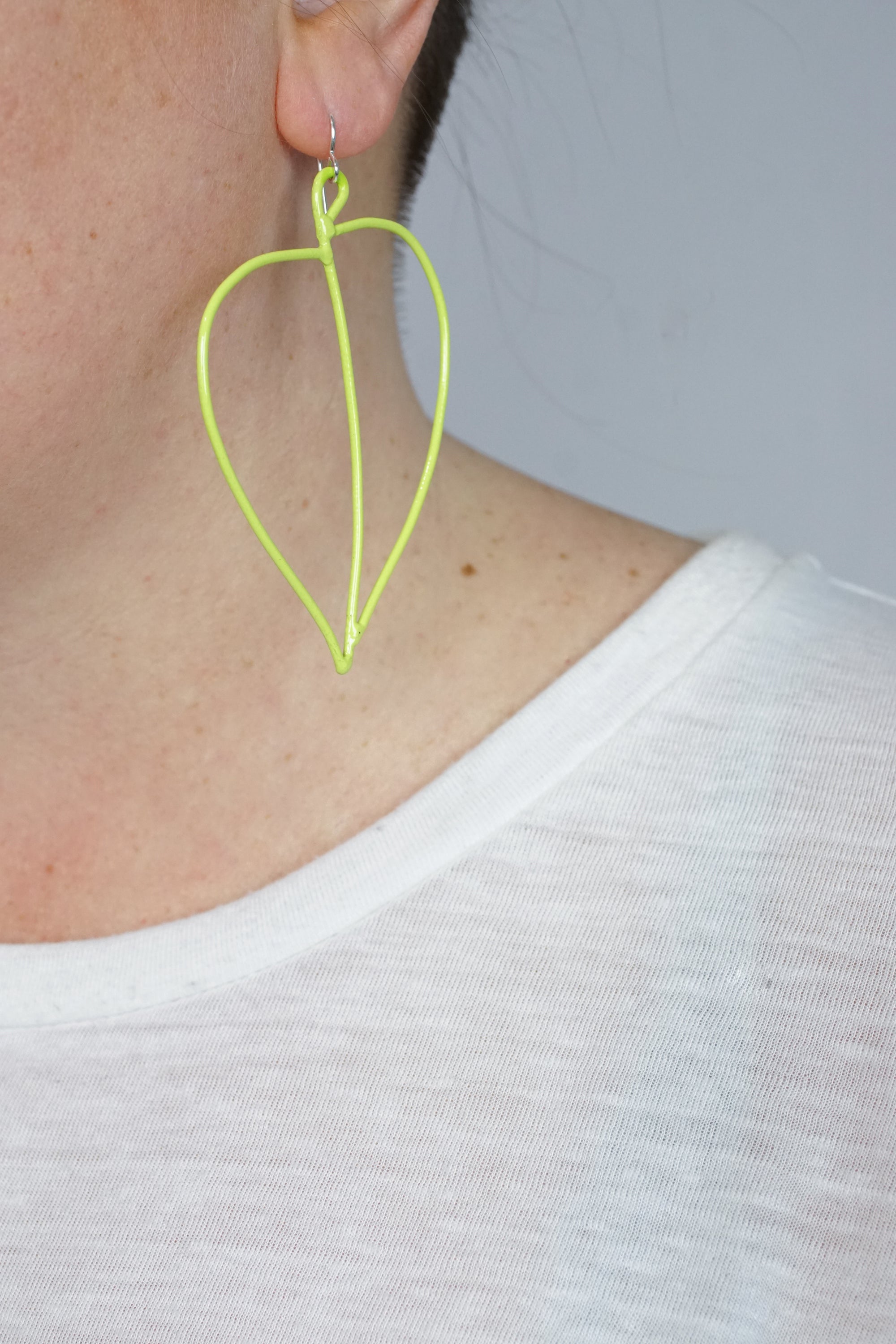 Pothos Earrings in Neon Chartreuse
