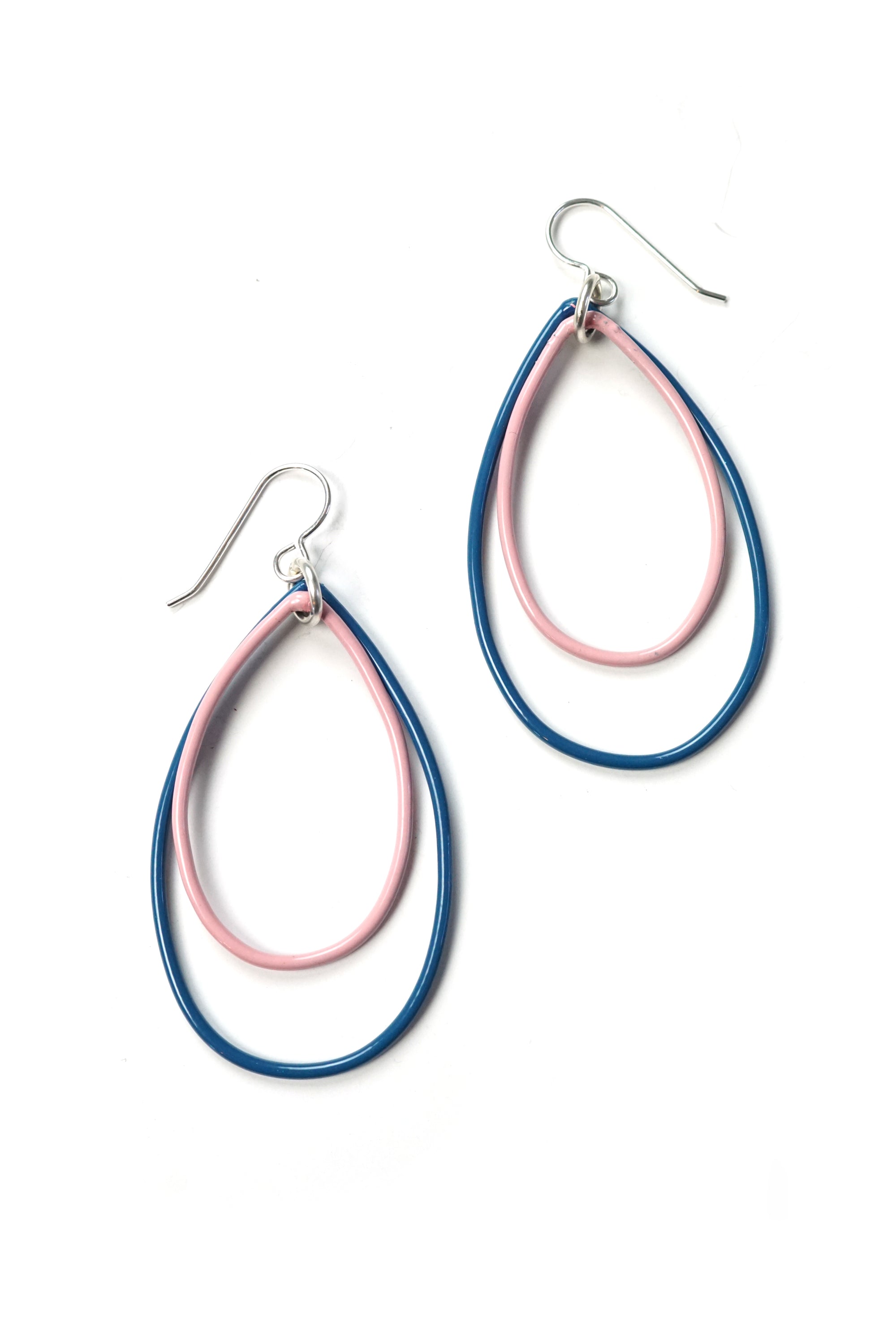 Rachel earrings in Azure Blue and Bubble Gum