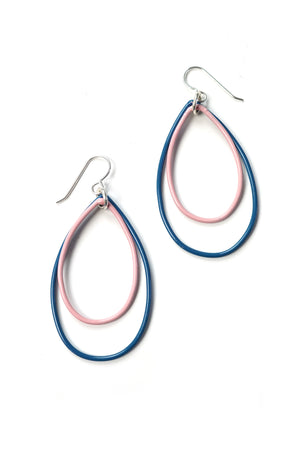 Rachel earrings in Azure Blue and Bubble Gum