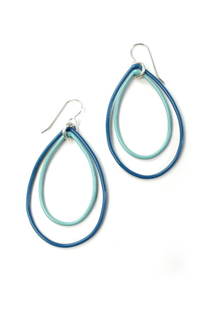 Rachel earrings in Azure Blue and Faded Teal