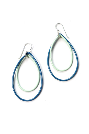 Rachel earrings in Azure Blue and Soft Mint
