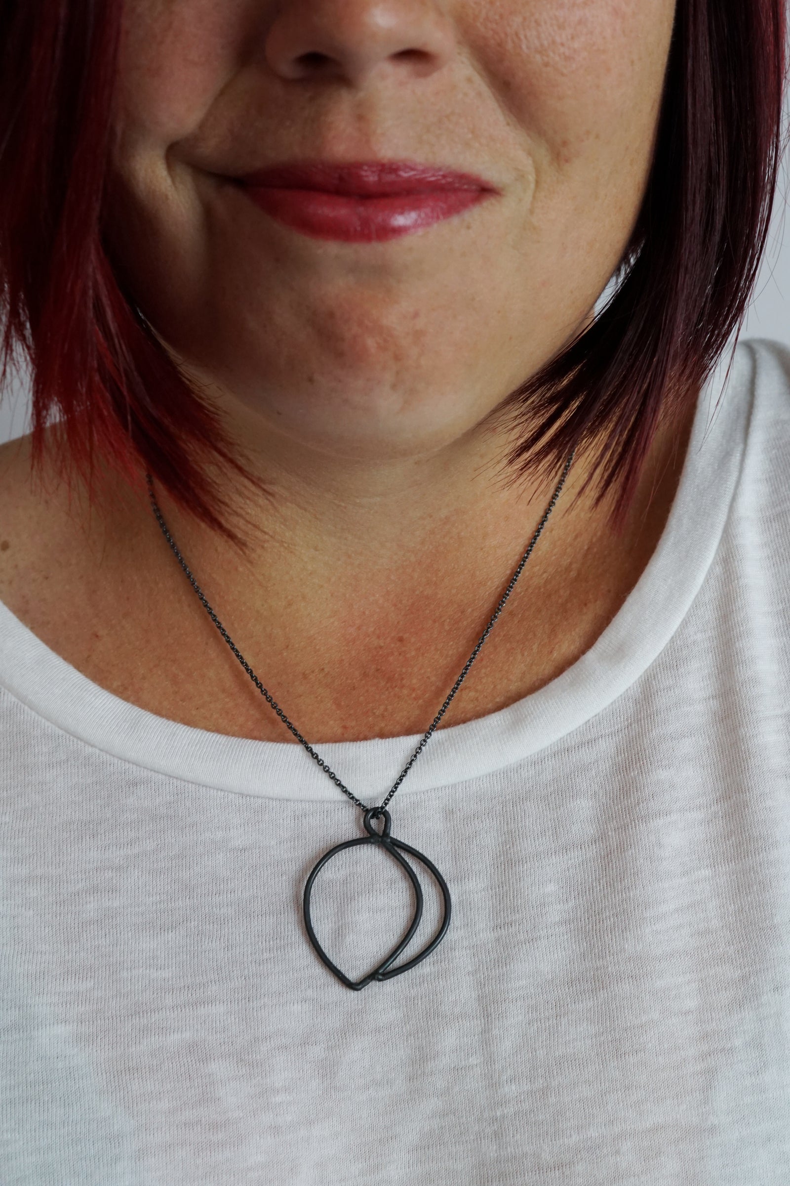 Fourni Necklace in black steel, silver, or bronze