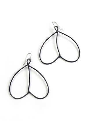 lightweight black steel wire statement earrings
