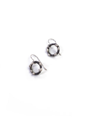 Small Silver on Steel Circle Earrings