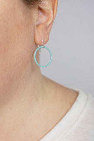 Small Evident Earrings in Faded Teal