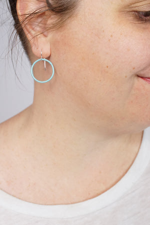 Small Evident Earrings in Faded Teal