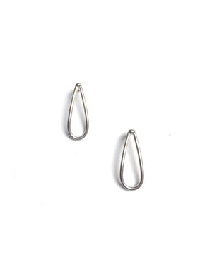 small petal post earrings in silver