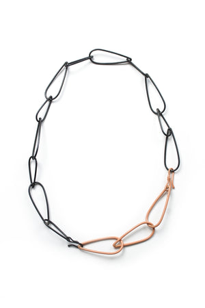 Modular Necklace in Steel and Dusty Rose