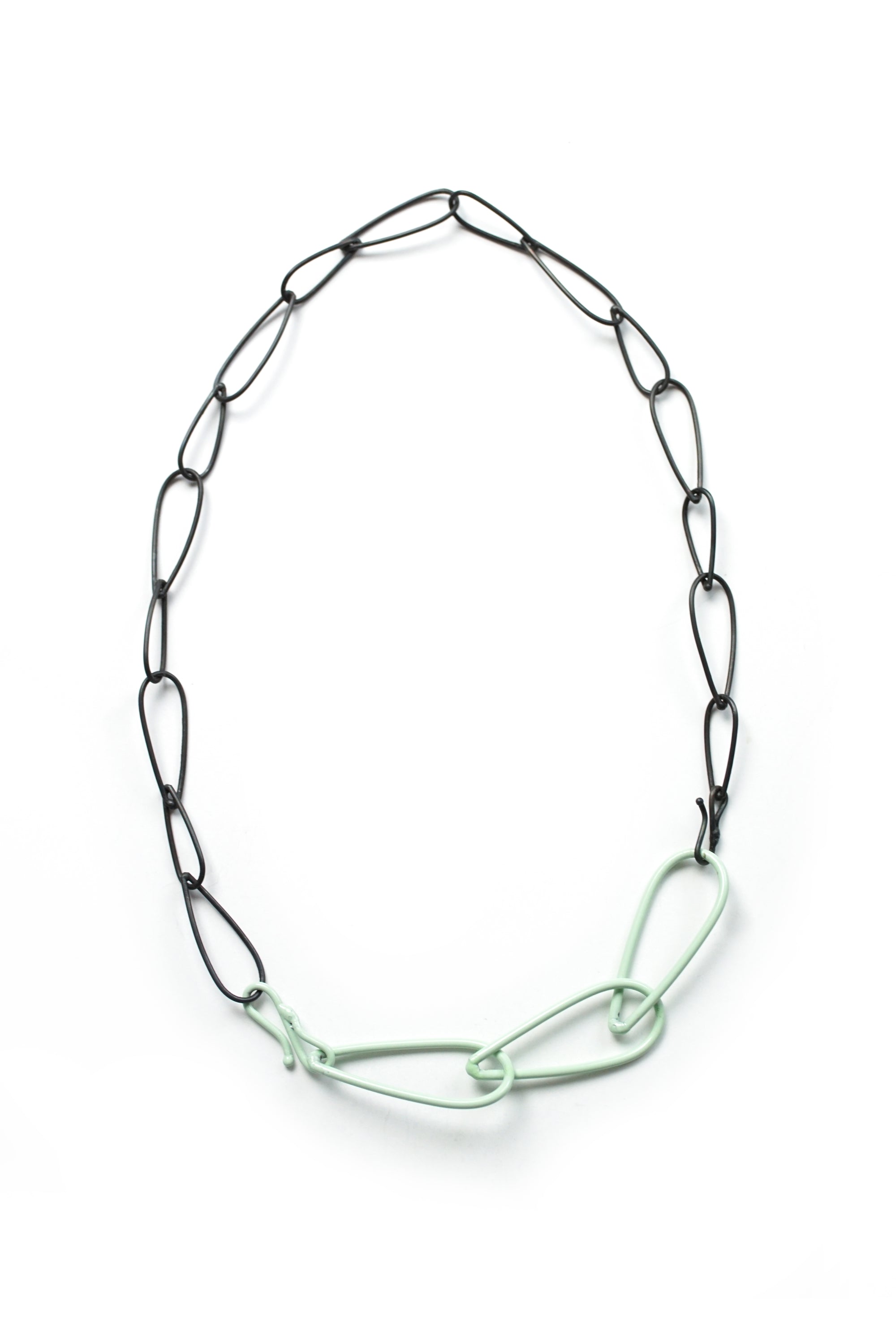 Modular Necklace in Steel and Soft Mint