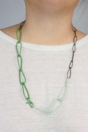Modular Necklace in Steel, Fresh Green, and Soft Mint