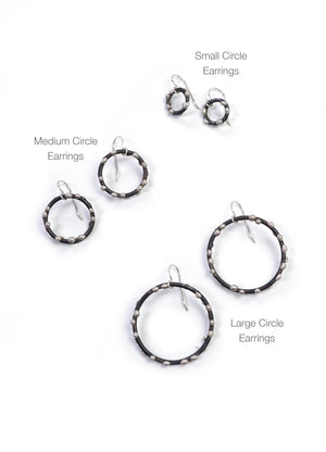 Small Silver on Steel Circle Earrings