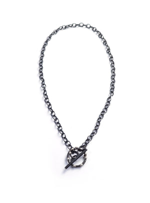 Silver on Steel Toggle Necklace