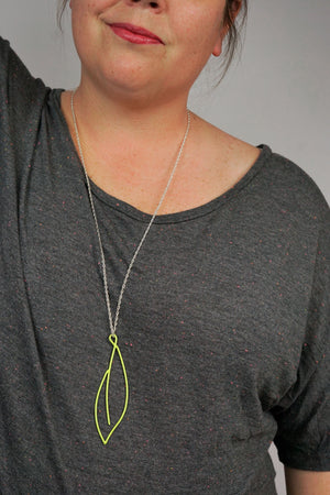 Verdant long necklace in Neon Chartreuse