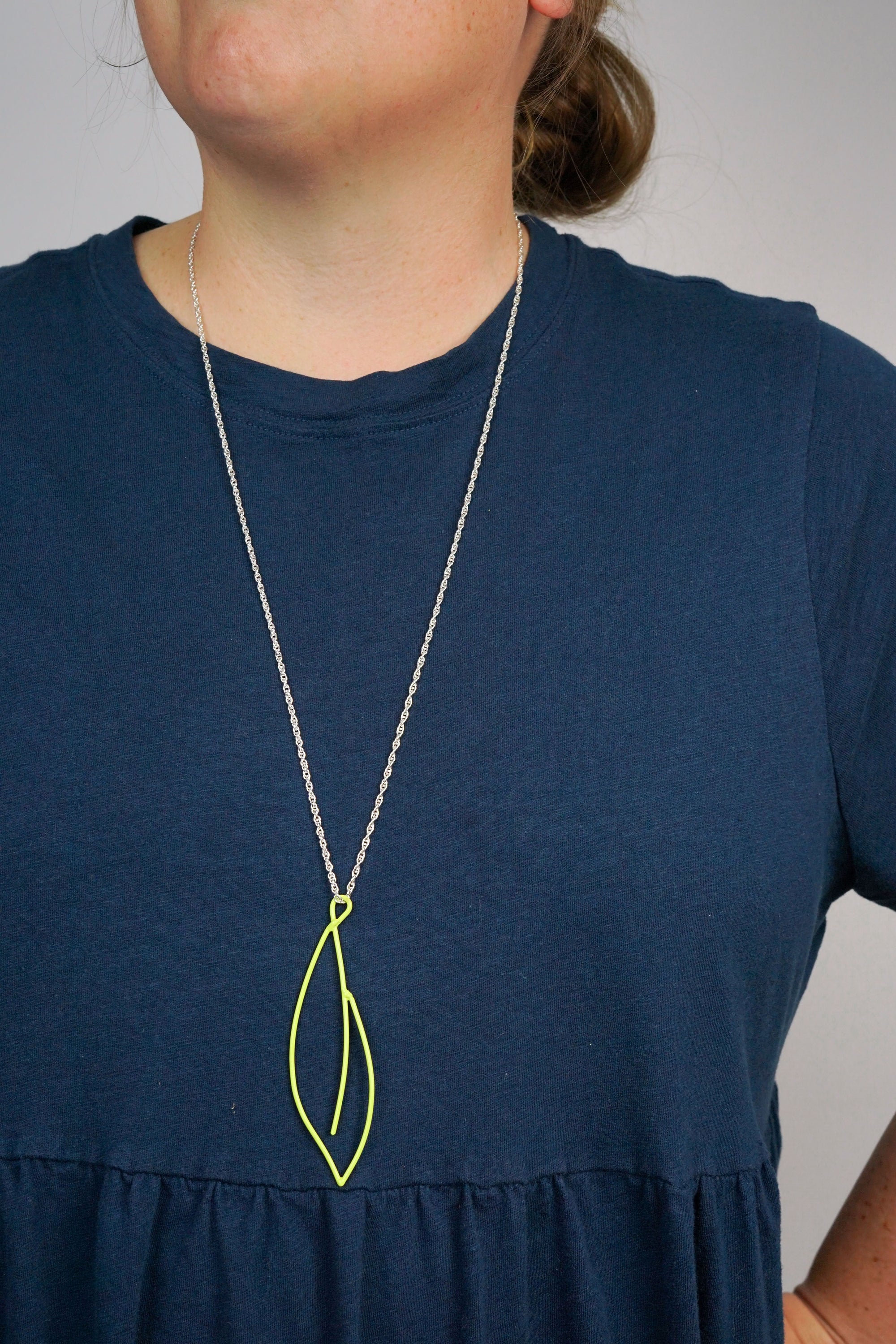 Verdant long necklace in Neon Chartreuse