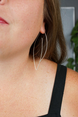 Verdant Threader Hoop Earrings in silver or gold-filled