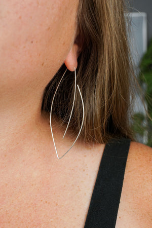 Verdant Threader Hoop Earrings in silver or gold-filled