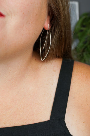 Verdoyante Threader Hoop Earrings in silver or gold-filled