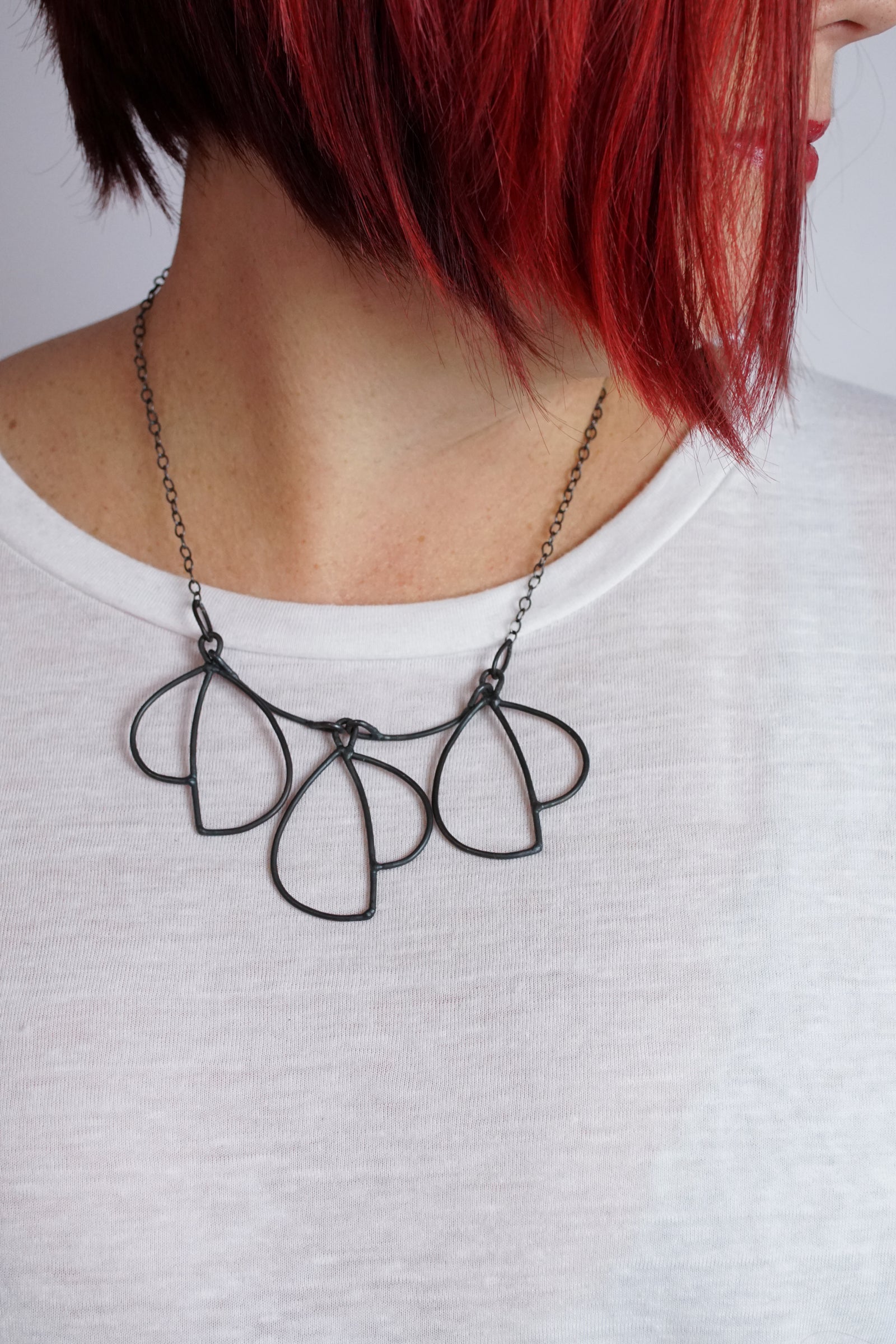 Trivolo Necklace in steel, silver, or bronze