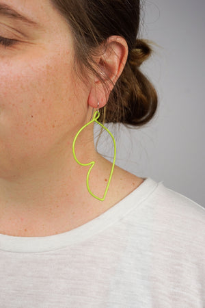 Volupte Statement Earrings in Neon Chartreuse