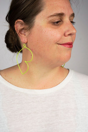 Volupte Statement Earrings in Neon Chartreuse
