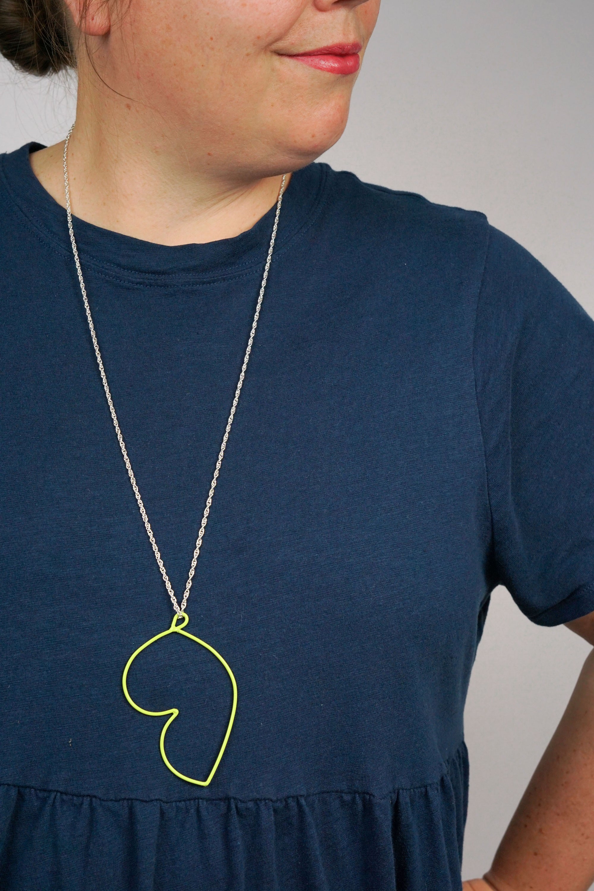 Volupte long necklace in Neon Chartreuse