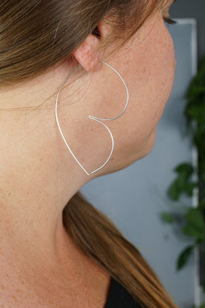Grand Volupte Threader Hoop Earrings in silver or gold-filled