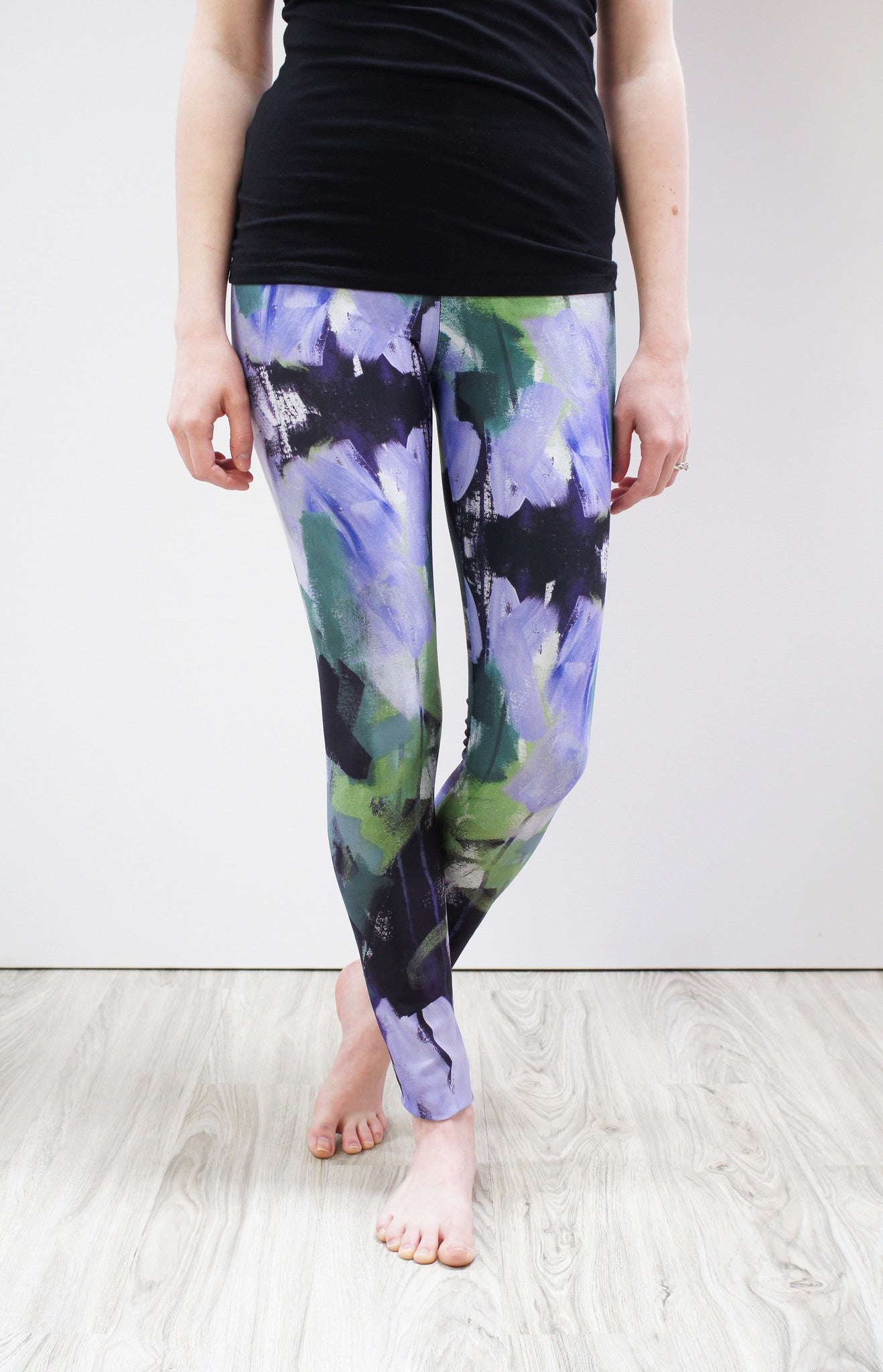 Wellspring Leggings in purple and green